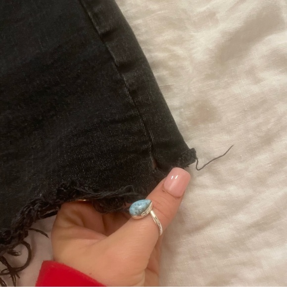 $68 Madewell Black Button Front Denim Shorts - Picture 3 of 6